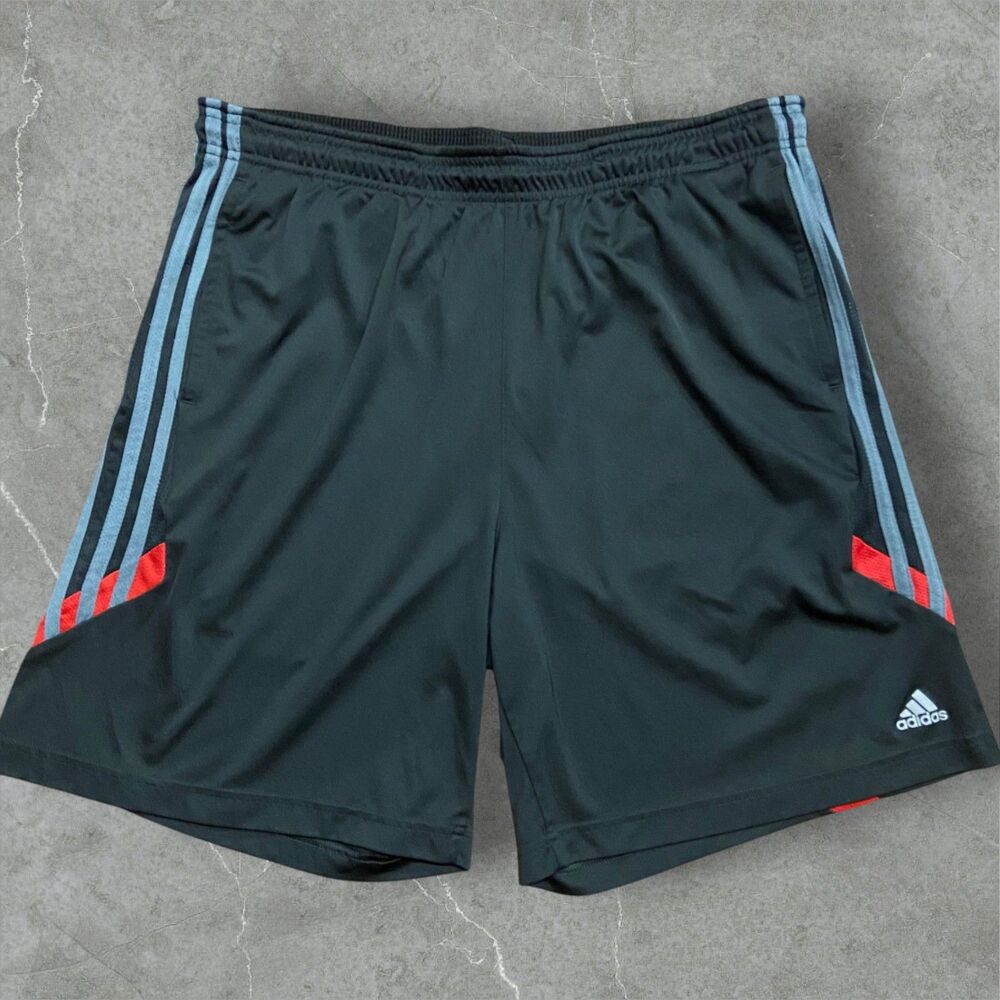 Adidas Climacool 3 Stripes Black Gray Red Athletic Shorts Men's Size Large